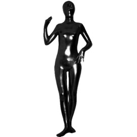 VSVO Unisex Baby Shiny Spandex Skin-tight Full Bodysuit Zentai Costume (Black, X-Large)