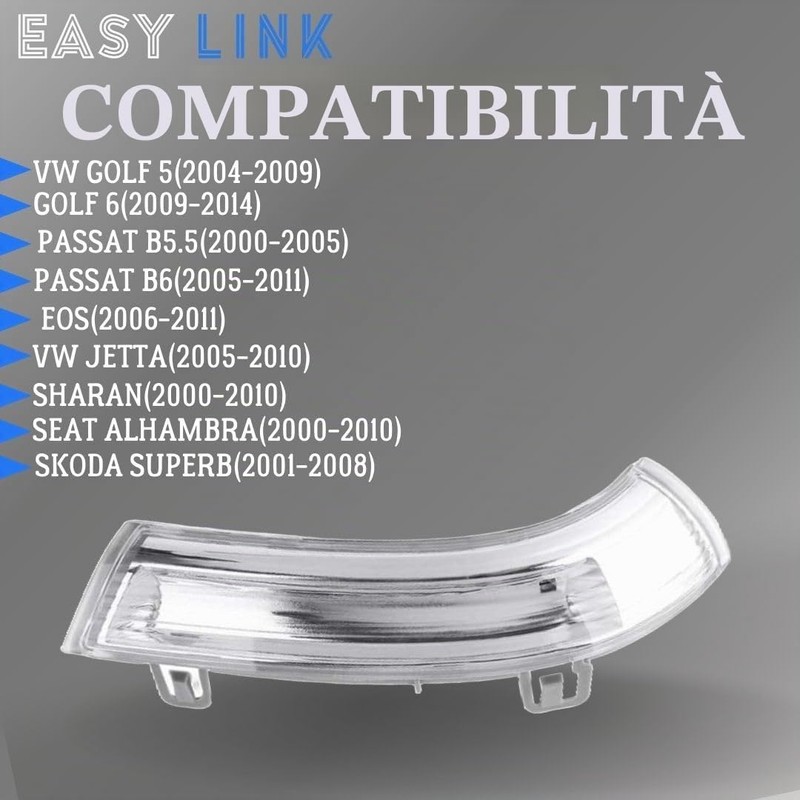 Easy Link Indicatore Laterale Specchietto Retrovisore Sinistro Lato Conducente Indicatore