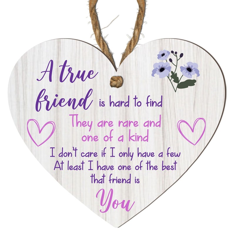 Friendship Heart Plaque – MDF Wood | "A True Friend"