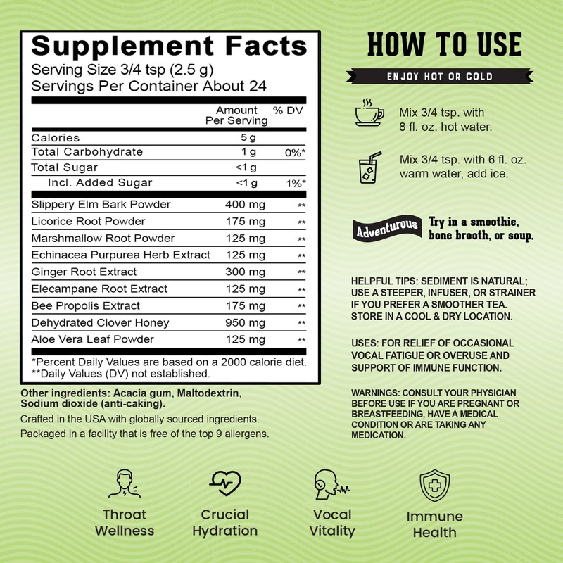 Vocal Eze Herbal Throat Coat Tea | 24 Servings |