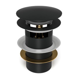 Fibetter Pop-up Drain for Freestanding Tub, Black Free Standing Bathtub Drain Stopper Fits Most Freestanding Tubs, CUPC Certification (Matte Black)