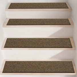 BEQHAUSE Stair Treads for Wooden Steps 28inX9in, Carpet Stair Treads Non Slip Indoor, Machine Washable Stair Runners for Kids Elders and Pets, Carpet for Stair Rugs Mat, TPE Backing, 15pcs, Brown