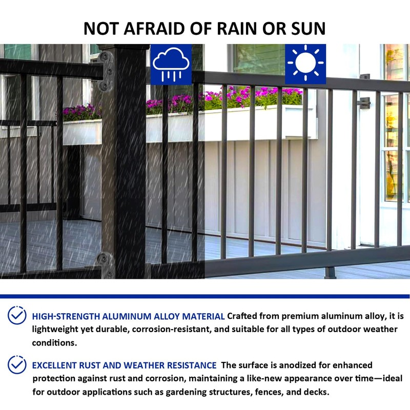 20 Pack 1-1/4'' x 1-1/4'' Aluminum Post Bracket, Wall Mount