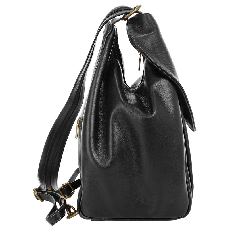 piké City Backpack Anna Maria Genuine Leather Women's 019299, black