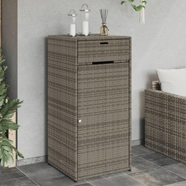 TREATLIFE HOME Durable and Spacious Patio Storage Cabinet for Outdoor Use, Weather-Resistant Material, Gray Rattan Finish, 21.7"x21.7"x43.7"