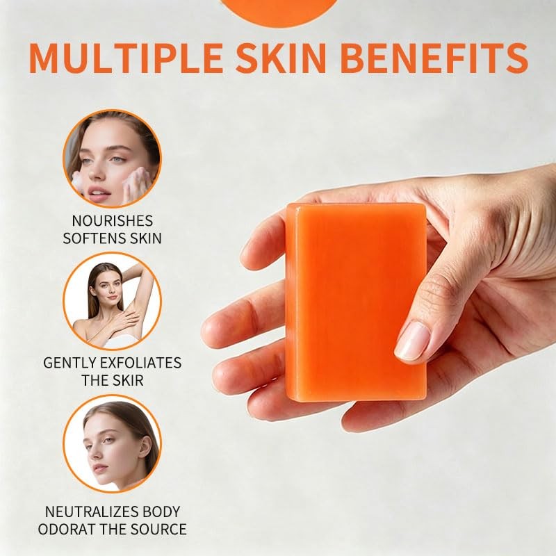 O'CHEROL 5 PCS Persimmon Soap Bar for Body Odor Control,