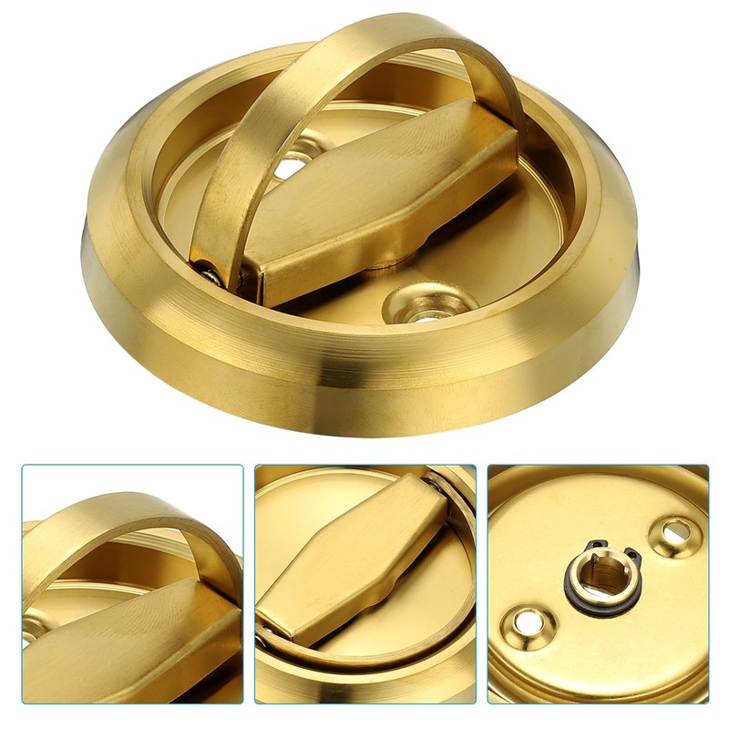 PATIKIL Recessed Door Handles, 2 Pcs Round Flush Pulls Stainless