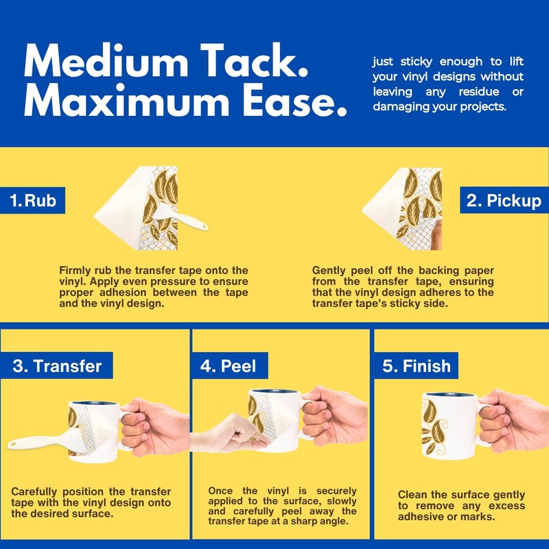 Transfer Tape for Vinyl - 6" x 50 Feet Clear