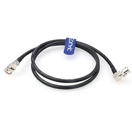 Eonvic Canare12G-SDI4KUHD Right Angle BNC to Right Angle BNC Coaxial Cable for Video Monitors (50CM, Elbow to Elbow, Black)