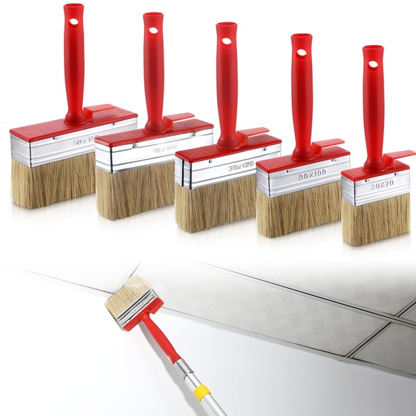 Hoolerry 5 Pcs Deck Stain and Sealer Block Paint Brushes
