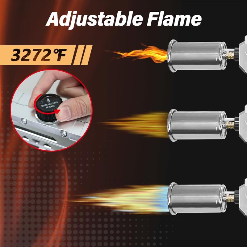 MKSY Propane Torch Gun,Adjustable Flame Blow Torch for BBQ
