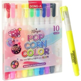 Dong-A PLUSY ADDY Puff Magic 0 Color Popcorn Pen Color Card Decoration Art / 동아 PLUSY ADDY 퍼프 매직 0색 팝콘 펜 컬러 카드 데코레이션 예술
