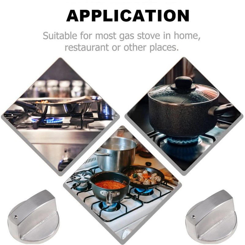 LICHUANUK 6 Pieces Universal Gas Cooker Knob 6 mm Metal
