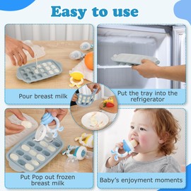 Food Feeder Baby Fruit Feeder Baby Breastmilk Popsicle Molds-& Baby Fruit Feeder-WAJIAYON Silicone Baby Food Freezer Tray,Baby Food Pacifier Feeder and Teether Easter Bunny Gifts for Boys and Girls