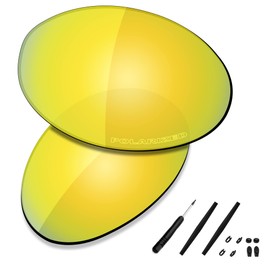 SAUCER Premium Replacement Lenses & Rubber Kits for Oakley Romeo 1 Sunglasses High Defense - 24K Gold Polarized
