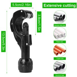 Vueinrg Pipe Cutter Stainless Steel Pipe Cutter 3-35 mm with Deburring and 3 Replacement Cutting Wheels Ball Bearing Pipe Cutter Pipe Cutter Pipe Cutting Tool for Stainless Steel Pipes Copper Tube