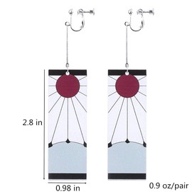 KitsKap Tanjiro Earrings Hanafuda Tanjiro Cosplay Earrings Anime Jewelry Accessories (Clip On)