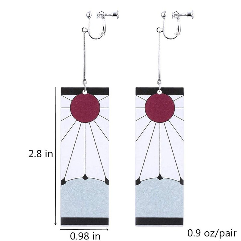 KitsKap Tanjiro Earrings Hanafuda Tanjiro Cosplay Earrings Anime Jewelry Accessories