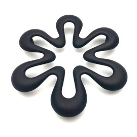 Southern iron teapot Trivet, Tri Bed Six Flower Rikka Black