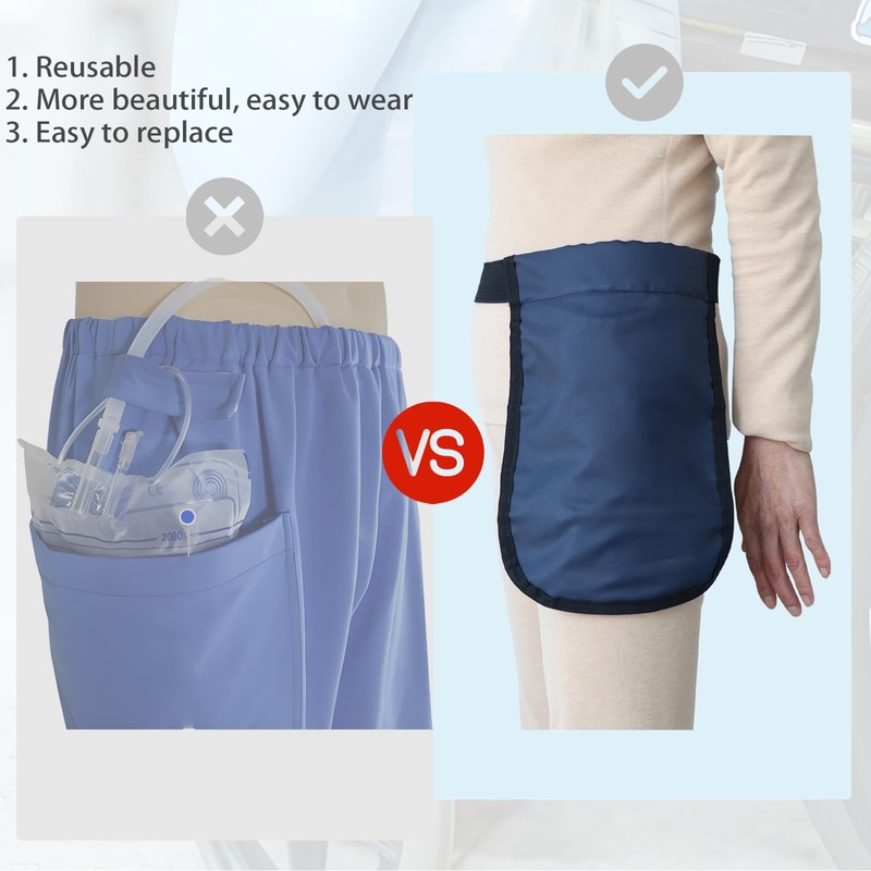 Catheter Bag Holder with Belt, Urine Drainage Bag Holder with