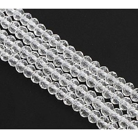 Czech Crystal Glass Beads, CZ Bohemian Faceted Rondelle Glass Beads, 4/6/8/10 mm, Choice of Colours (Crystal, 4x3 mm)