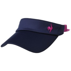 Coq Sportif QTCWJC52 Women's Sun Visor with Scrunchie, 3.5 inches (9 cm) with Ribbon, Cosmetic Care Tape Included, Long Visor, Walking, Outdoor Sports, 2-Way, NV