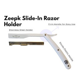 Navaja Profesional para Barba con 10 Blades Zeepk Beginner Shaving Razor Clásico Acero Inoxidable Barber Kit para Barba y Bigote Beard line Up Razor DIY Kit White Matte