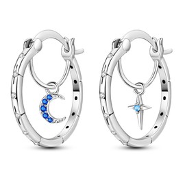 Hapour Hoop Earrings 925 Silver Hoop Earrings for Women Earrings Women's Twisted Hoops Earrings Chunky Lightweight Cubic Zirconia, Sterling Silver, Cubic Zirconia