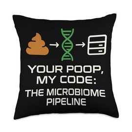 Microbiome Tester Gut Health Stool Sample Science Lab Poop Throw Pillow