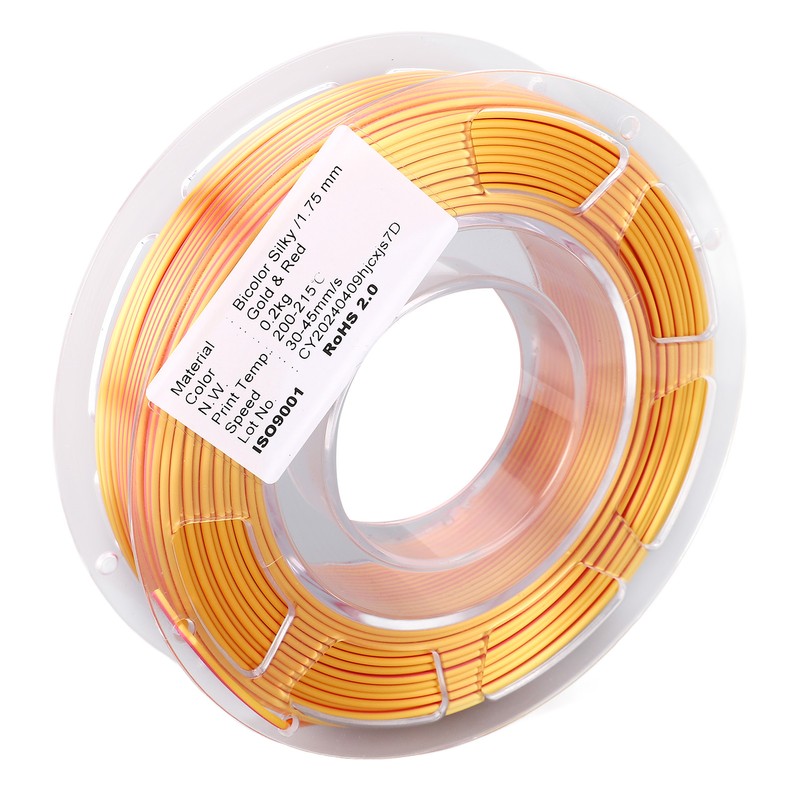 1.75mm PLA Filament Bundle Gold Red Dual Color Coextrusion Filament