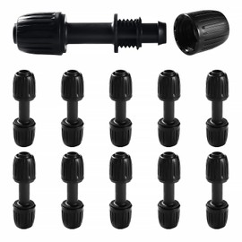 VooGenzek 10 PCS 16mm Drip Irrigation Fittings, Lock Barbed Straight Connectors, Drip Tubing Barbed Connectors, Irrigation Pipe Connectors, for Garden Irrigation Systems, Black