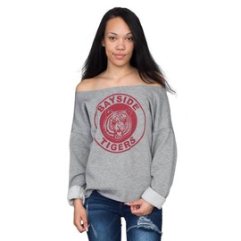 Saved By The Bell Kelly Kapowski Bayside Off The Shoulder Gray Juniors/Ladies Sweatshirt