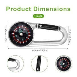 Penitue Compass Keychain, Mini Lightweight Pocket Hiking Compass Carabiner Camping Accessory for Outdoor Hiking Navigation & Survival