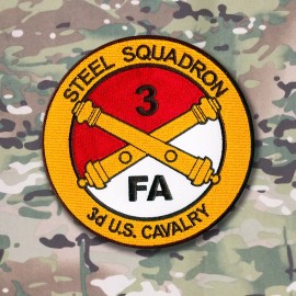 Field Artillery "STEEL" Squadron Embroidered Patch - 4 1/2" Merrowed Edge WAX