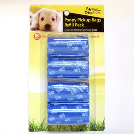 Alpha Dog Series Poopy Pick Up Bags Refill Pack – 40 Bags Per Roll, 4 Rolls (Pack of 12) – Total of 960 Bags – Leak-Proof, Convenient – Blue
