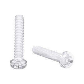 uxcell M4x20mm Plastic Screws PC Transparent Acrylic Phillips Cross Pan Hand Tighten Screw 50Pcs