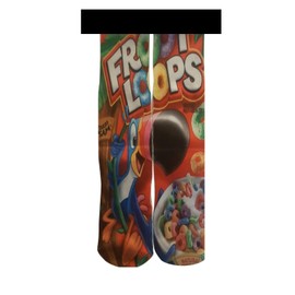 DJDesigns 3D Printed Graphic Kids Youth Sizes (Fits Ages 5-9) Mid Crew Sock (Fruit loops)