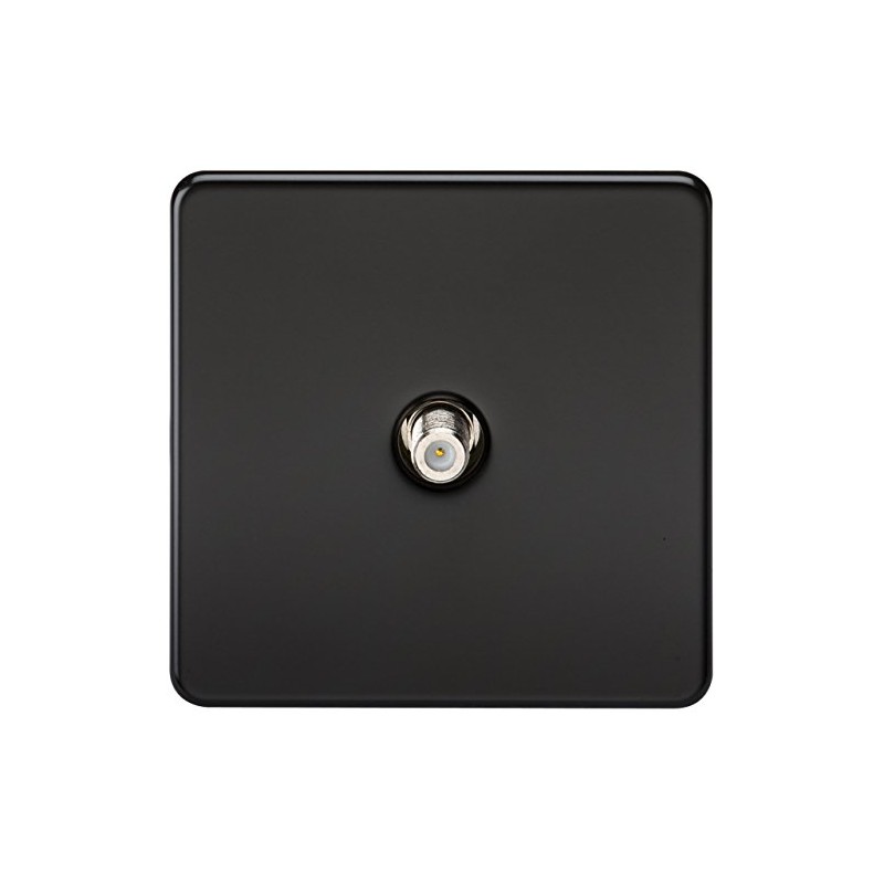 Knightsbridge SF0150MB (Non-Isolated) Screwless 1-Gang Sat Tv Outlet, Matt Black