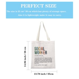 JTOUK Social Work Appreciation Gift Graduation Gift Retirement Social Work Volunteer Gift Social Worker Definition Gift Tote Bag (Social Worker Tote EU)