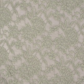 StoffBook Bi Stretch Dreamy Lace Floral Pattern Fabric Fabrics, D252 (Silver)