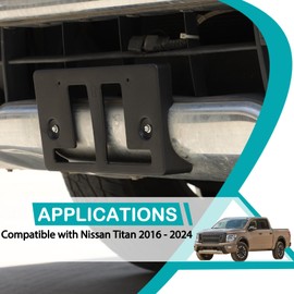 Front License Plate Bracket Holder Frame Compatible with Nissan Titan 2016-2024 License Plate Base Bracket Decorative Accessories