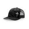 Men's Christian Faith Cross Nails Embroidered Mesh Back Trucker Hat,