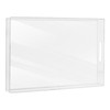MAONAME Clear Serving Tray with Handles, Plastic Clear Tray, Rectangle