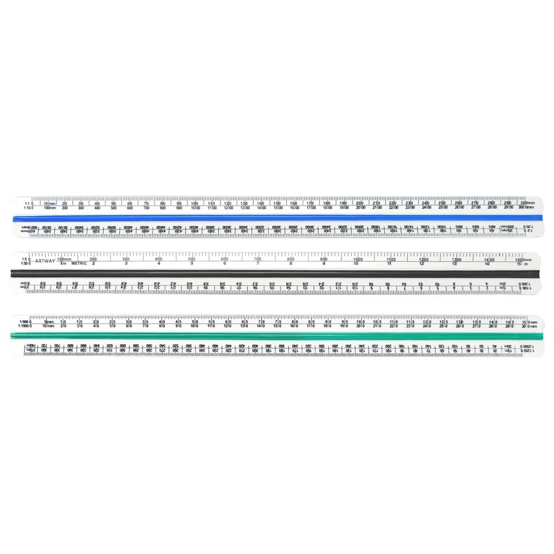 Artway 2302722 Plastic Triangular Scale Rule,Single, white