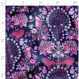 Soimoi, Pink - Floral Print, Canvas Fabric Material - 58 Inch Wide, 1 Meter, Unstitched Fabric for Upholstery, Bags, Sofa, Chair, Wall Decor and Outdoor Gear