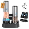 CIRCLE JOY Rechargeable Salt and Pepper Grinder Set Stainless Steel