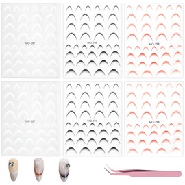LQIOACU 6 Sheets French Nails Stencil, French Stencil Nails, French Sticker Nails, Nail Stickers French