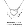 MENDOZZA Women's Heart Necklace Stainless Steel Jewellery Cubic Zirconia Heart
