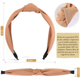 Triko Set de 6 Diademas para Mujer con Nudo de Moda, Bandas Anchas para la Cabeza, Accesorios para el Cabello Mujer, Diademas Elegantes para Mujeres y Niñas