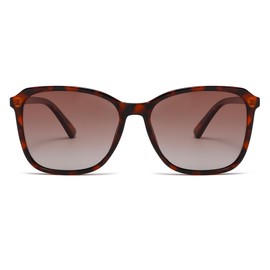 Long Keeper Square Polarised Sunglasses - Retro Driving Sungalsses for Women Men Classic Lightweight Sun Glasses UV Protection for Travel Hiking Beach Fishing (Leopard Gradual Brown)